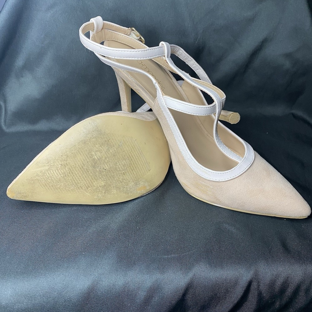 Eva Mendes New York & Company Nude Pointed Toe Crisscross Strap Pumps Sz 9M
